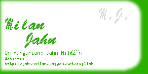 milan jahn business card